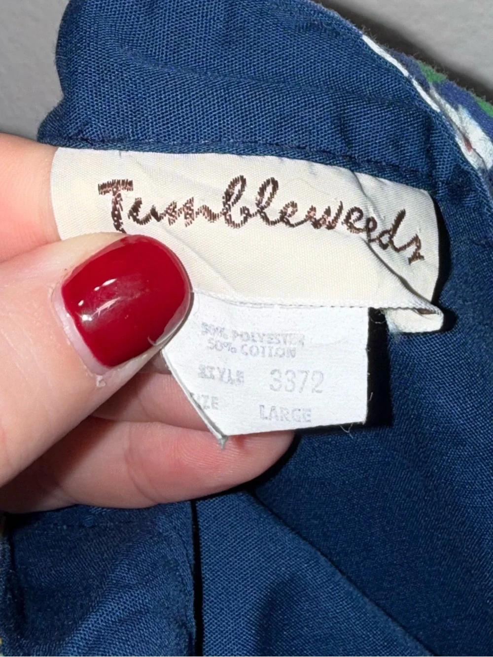 Vintage Tumbleweeds Navy Floral Cotton Wrap Midi Skirt Women’s Large Cottagecore